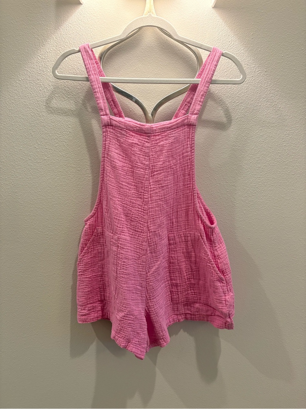 Billabong Pink Gauzy Short Overalls Romper